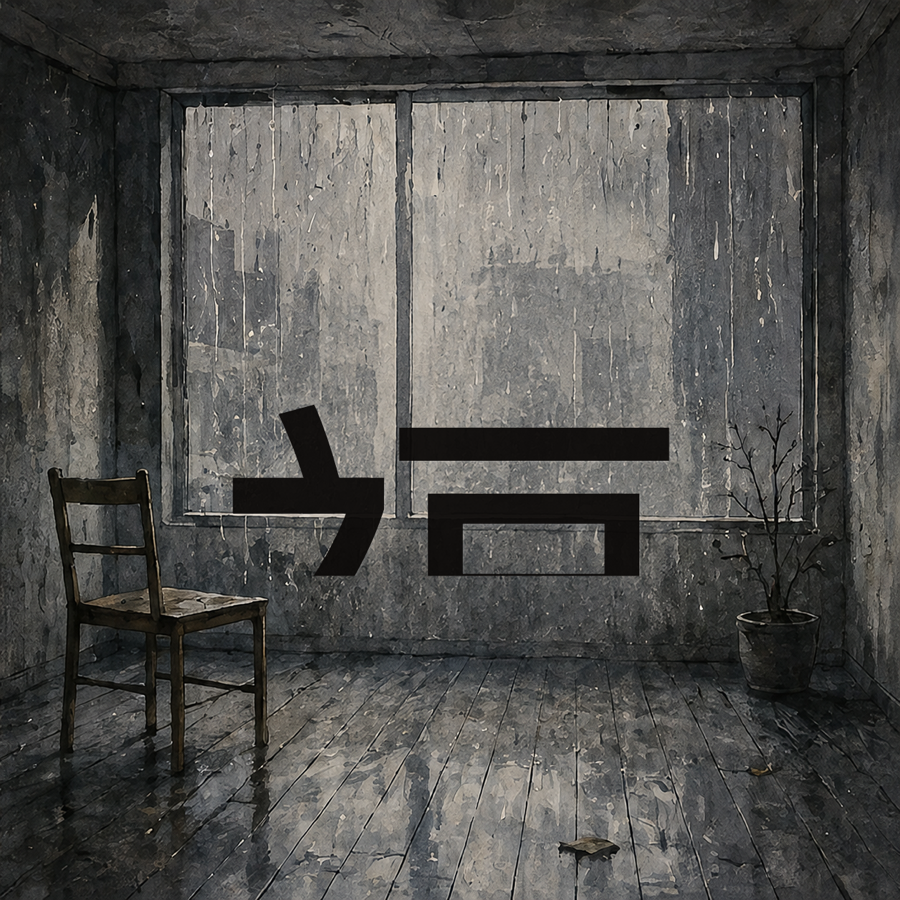 Luck — Chinese character with a contrasting scene