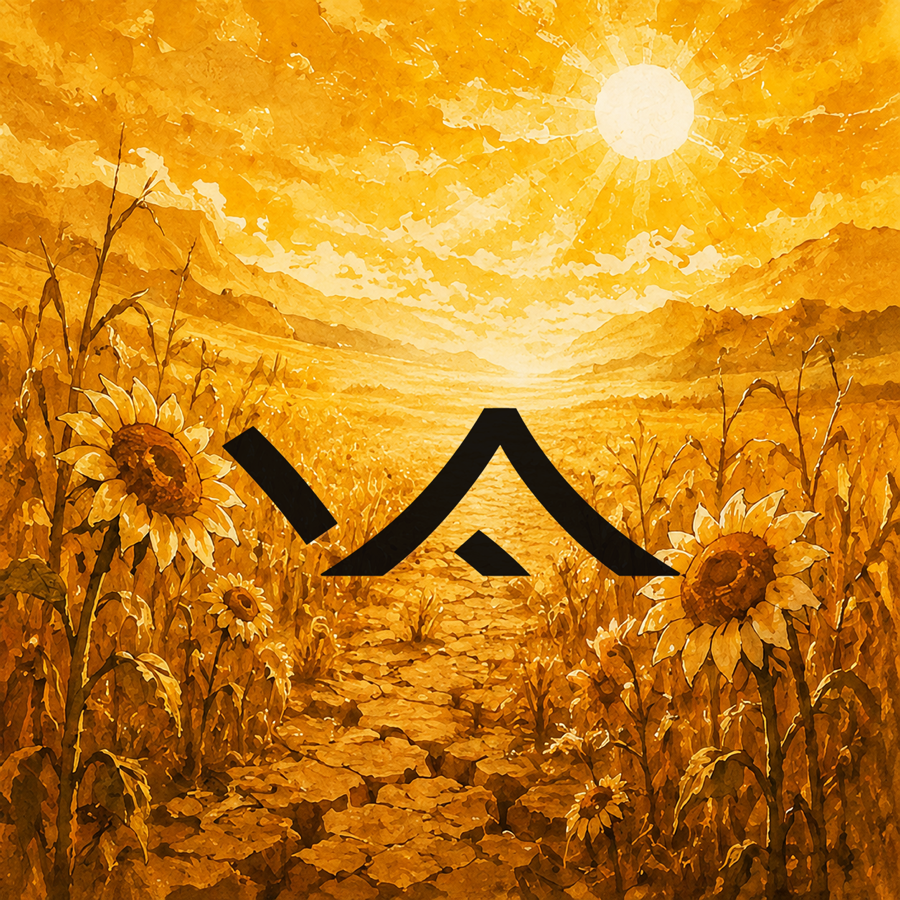 Winter — Chinese character with a contrasting scene